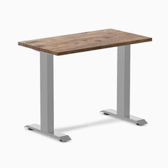Desky Zero Mini Hardwood Office Desk-Fixed Desks-Desky-Natural Walnut Hardwood-900x500mm-Grey-Desky® Australia