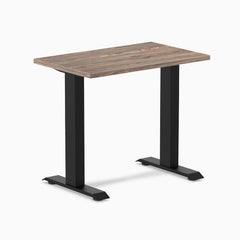 Desky Zero Mini Office Desk, Natural Walnut desktop, Matte Black frame