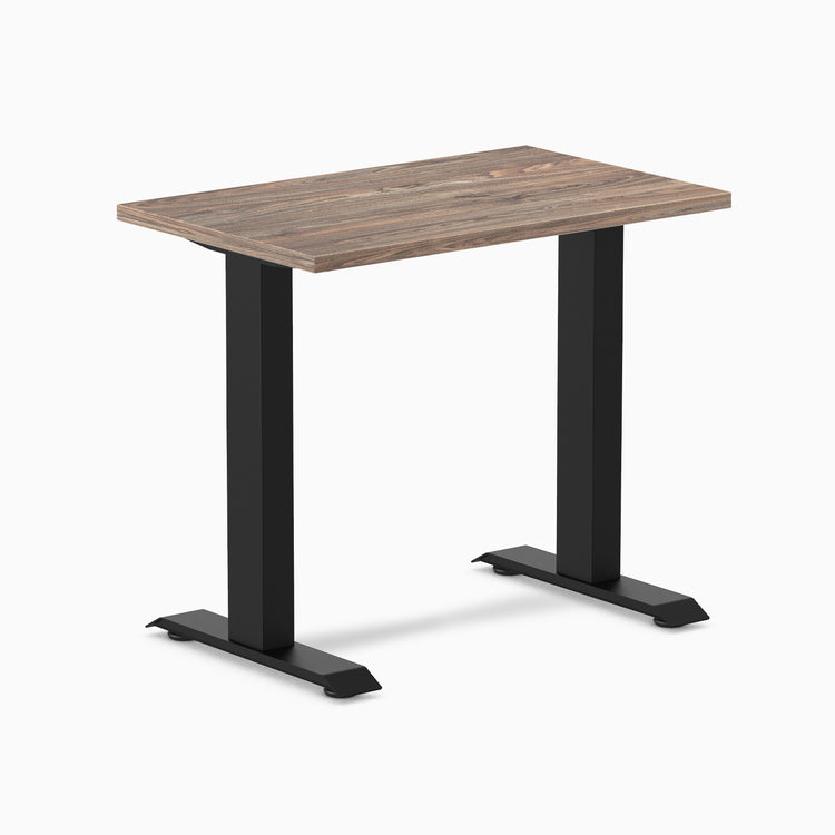 Desky fixed mini melamine desk natural walnut