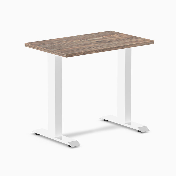 Desky fixed mini melamine desk natural walnut