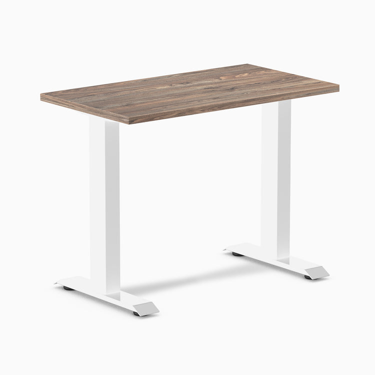 Desky fixed mini melamine desk natural walnut