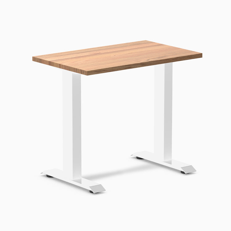 Desky zero mini hardwood fixed desk hardwood red oak - Desky