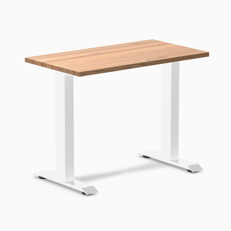 Desky zero mini hardwood fixed desk hardwood red oak - Desky