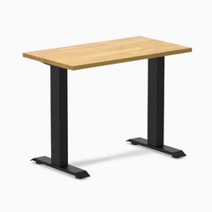 Desky fixed mini rubberwood sit stand desk in light oak