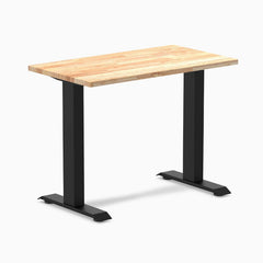 Desky fixed mini rubberwood sit stand desk in natural rubber