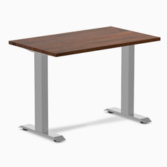Desky fixed mini rubberwood sit stand desk in red walnut 