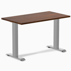 Desky fixed mini rubberwood sit stand desk in red walnut 