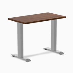 Desky fixed mini rubberwood sit stand desk in red walnut 