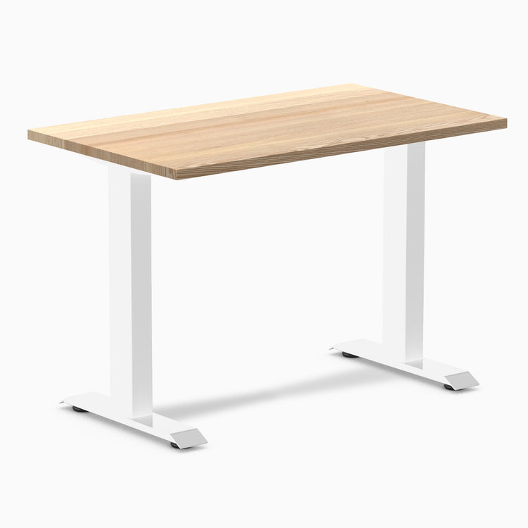 Desky zero mini hardwood fixed desk hardwood white ash - Desky