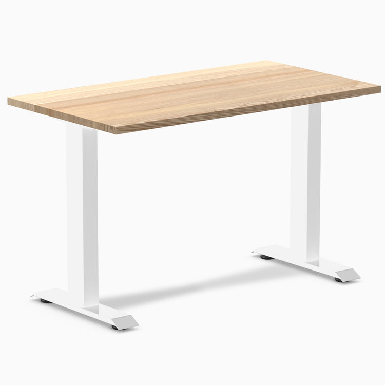 Desky zero mini hardwood fixed desk hardwood white ash - Desky