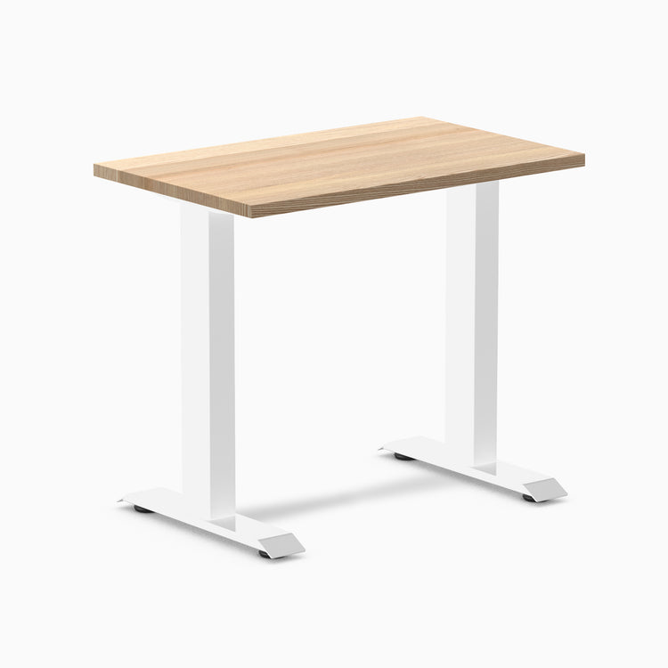 Desky zero mini hardwood fixed desk hardwood white ash - Desky