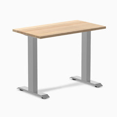 Desky Zero Mini Hardwood Office Desk-Fixed Desks-Desky-White Ash-900x500mm-Grey-Desky® Australia