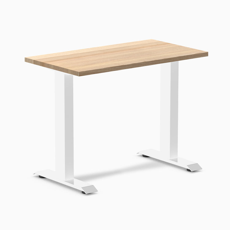 Desky zero mini hardwood fixed desk hardwood white ash - Desky