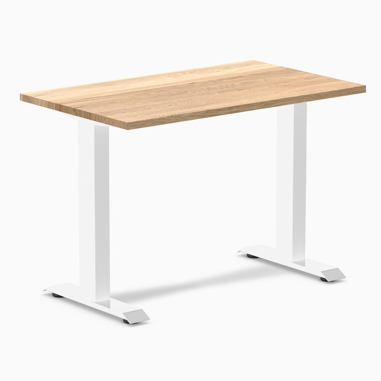 Desky zero mini hardwood fixed desk hardwood white oak - Desky