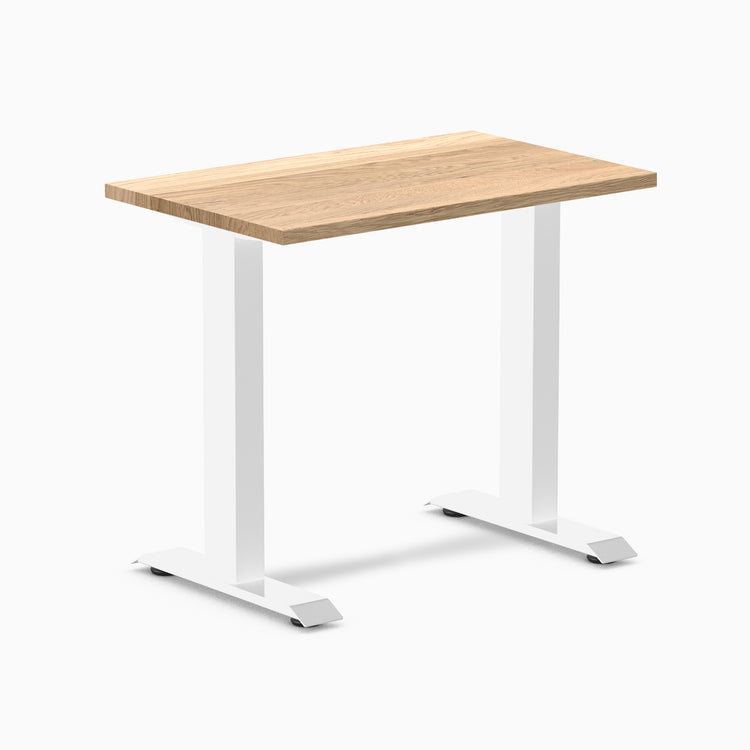 Desky zero mini hardwood fixed desk hardwood white oak - Desky