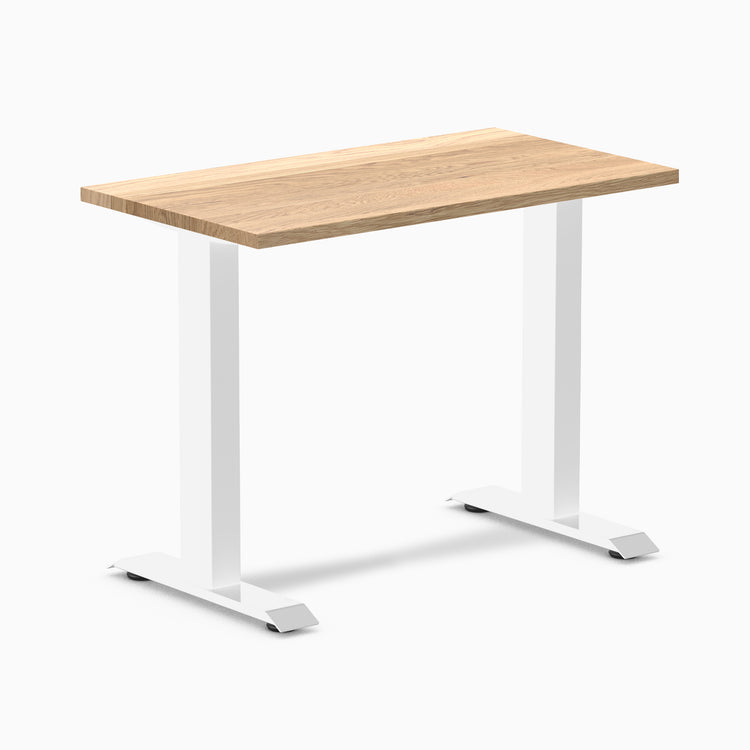 Desky zero mini hardwood fixed desk hardwood white oak - Desky