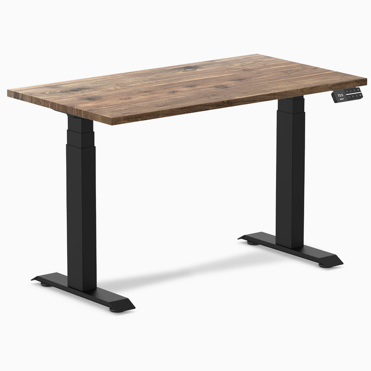 Desky Dual Mini Hardwood Sit Stand Desk-Hardwood Natural Walnut Desky®