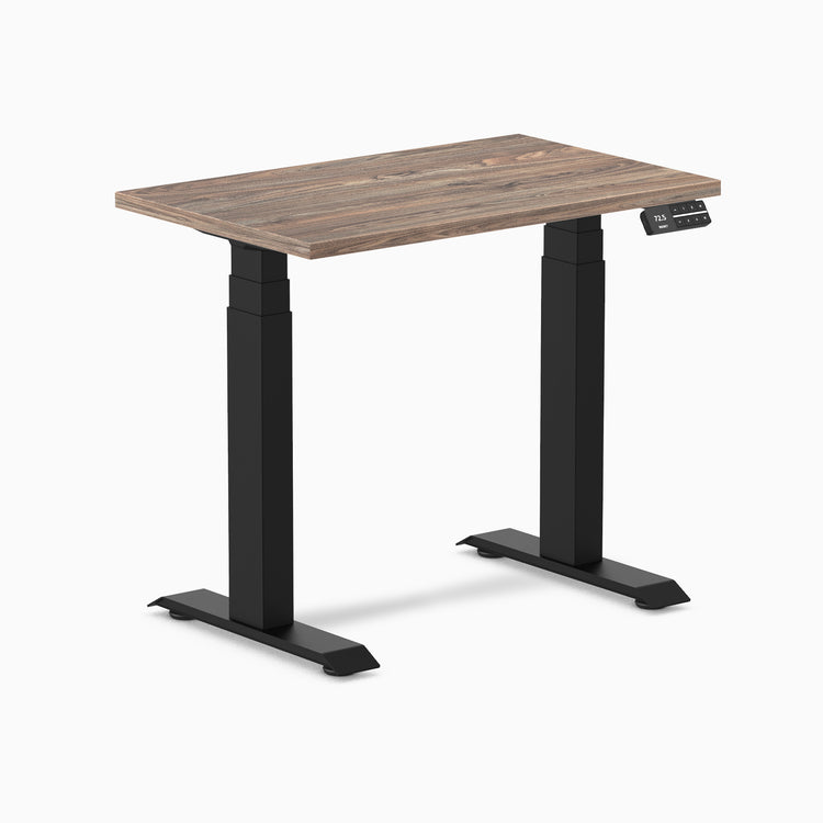 Desky Dual Mini Sit Stand Desk-Natural Walnut Desky®