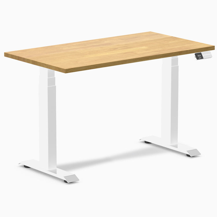 Dual mini rubberwood light oak standing desk - Desky