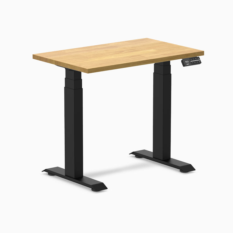 Dual mini rubberwood light oak standing desk - Desky