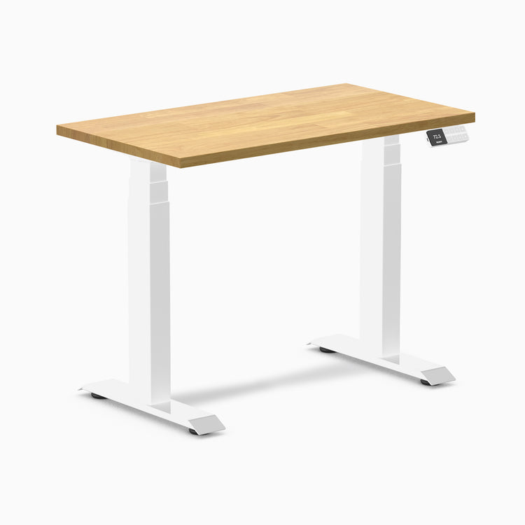 Dual mini rubberwood light oak standing desk - Desky