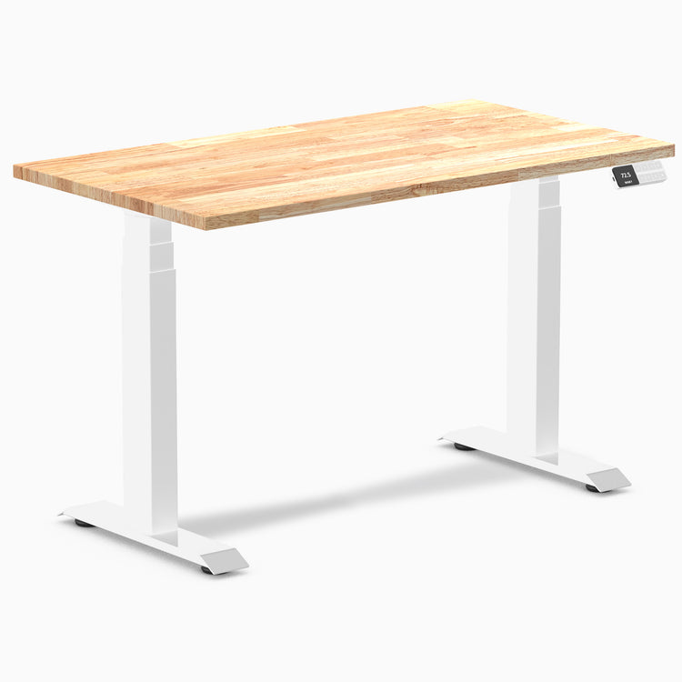 Dual mini rubberwood natural standing desk - Desky