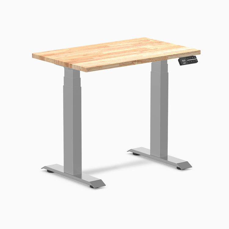 Dual mini rubberwood natural standing desk - Desky