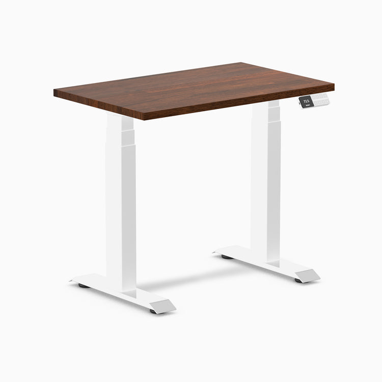 Dual mini rubberwood red walnut standing desk - Desky