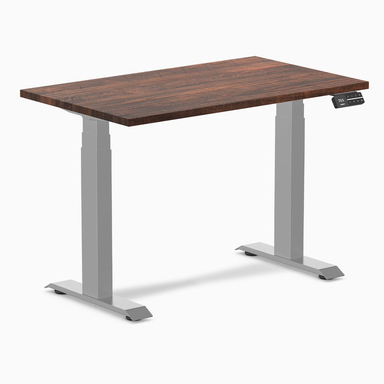 dual mini softwood standing desk rustic pine - Desky