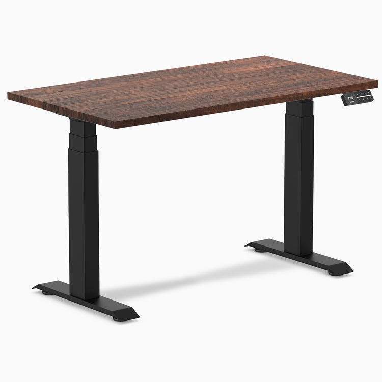 dual mini softwood standing desk rustic pine - Desky