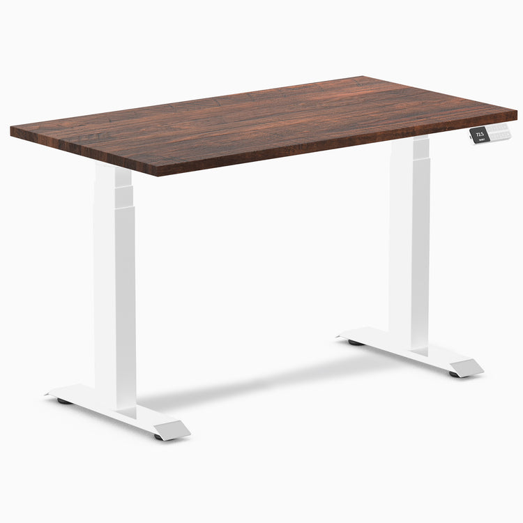 dual mini softwood standing desk rustic pine - Desky