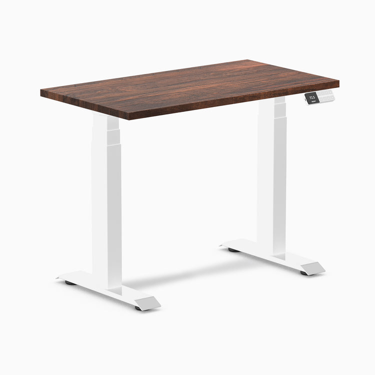 dual mini softwood standing desk rustic pine - Desky