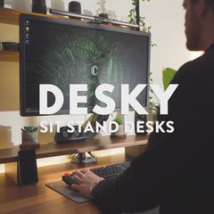 dual resin hardwood sit stand desk