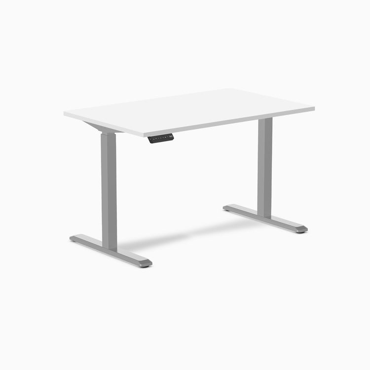 Electric single stand up desk white - Desky