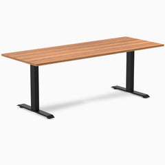 Desky Zero Melamine Office Desk, Prime Oak desktop, Matte Black frame