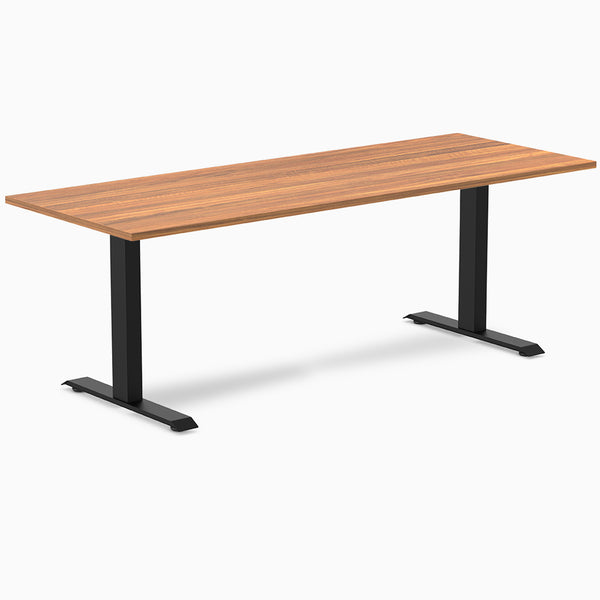 Desky Zero Melamine Office Desk, Prime Oak desktop, Matte Black frame