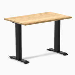Desky Zero Mini Hardwood Office Desk-Fixed Desks-Desky-White Oak-1000x600mm-Matte Black-Desky® Australia