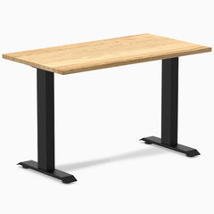 Desky Zero Mini Hardwood Office Desk-Fixed Desks-Desky-White Oak-1100x600mm-Matte Black-Desky® Australia