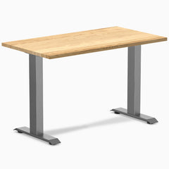 Desky Zero Mini Hardwood Office Desk-Fixed Desks-Desky-White Oak-1100x600mm-Space Grey-Desky® Australia