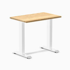 Desky Zero Mini Hardwood Office Desk-Fixed Desks-Desky-White Oak-800x500mm-White-Desky® Australia