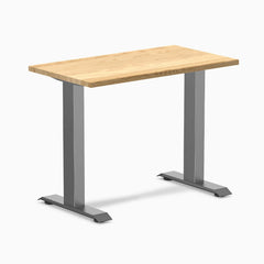 Desky Zero Mini Hardwood Office Desk-Fixed Desks-Desky-White Oak-900x500mm-Space Grey-Desky® Australia
