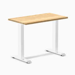 Desky Zero Mini Hardwood Office Desk-Fixed Desks-Desky-White Oak-900x500mm-White-Desky® Australia