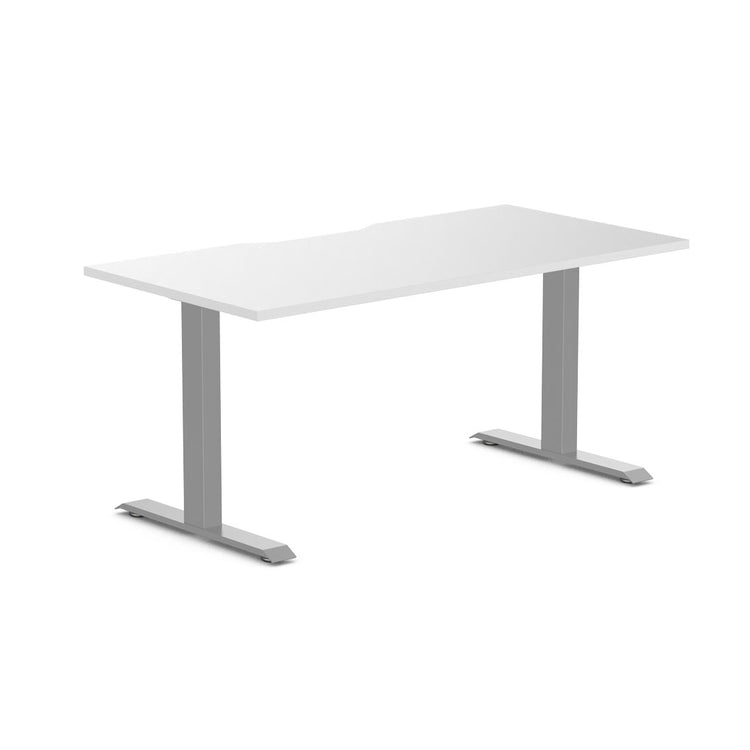 fixed office desk grey legs 1500x750mm white desktop