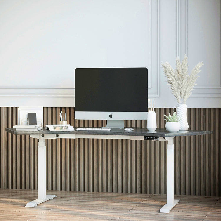 Desky Dual 120 Adjustable Standing Desk White Triple - Desky
