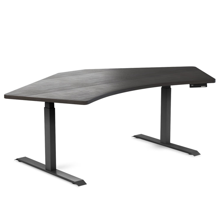 Desky Dual 120 Adjustable Standing Desk Burnished Wood Single - Desky