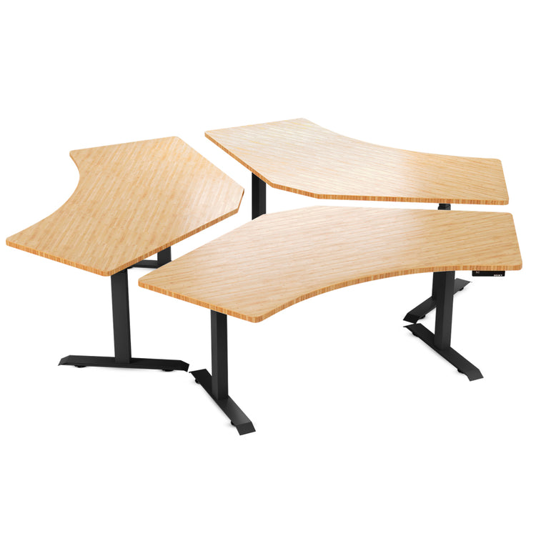 Desky Dual 120 Adjustable Standing Desk White Triple - Desky