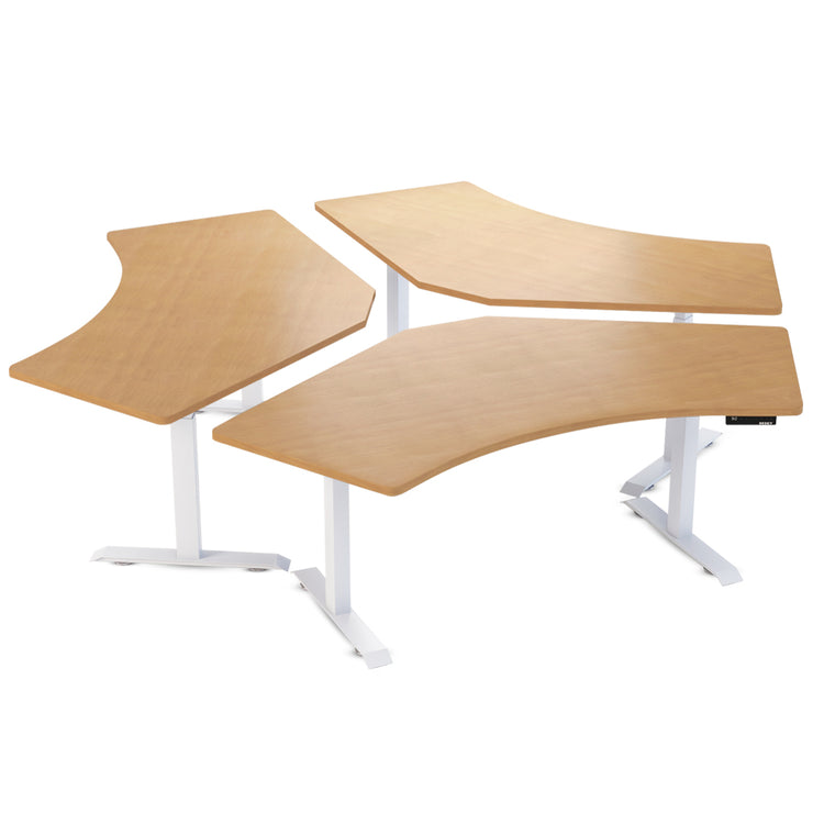 Desky Dual 120 Adjustable Standing Desk Select Beech Triple - Desky