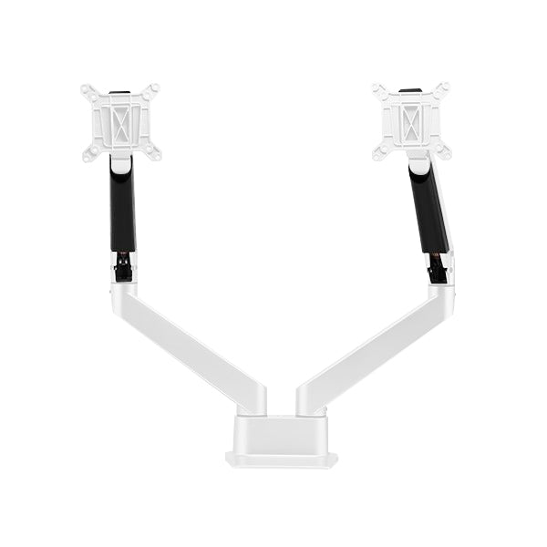 Dual monitor arm in white