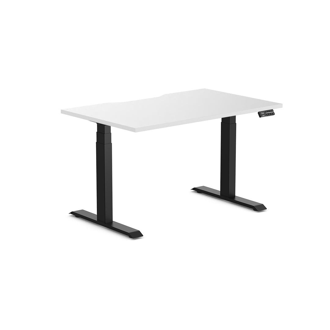 Desky Dual Scalloped Melamine Sit Stand Desk