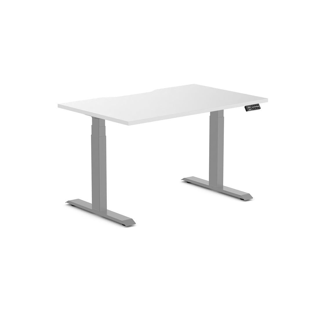 Desky Dual Scalloped Melamine Sit Stand Desk